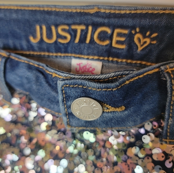 Justice Highrise Midi Sequin Shorts Girls - Picture 8 of 9